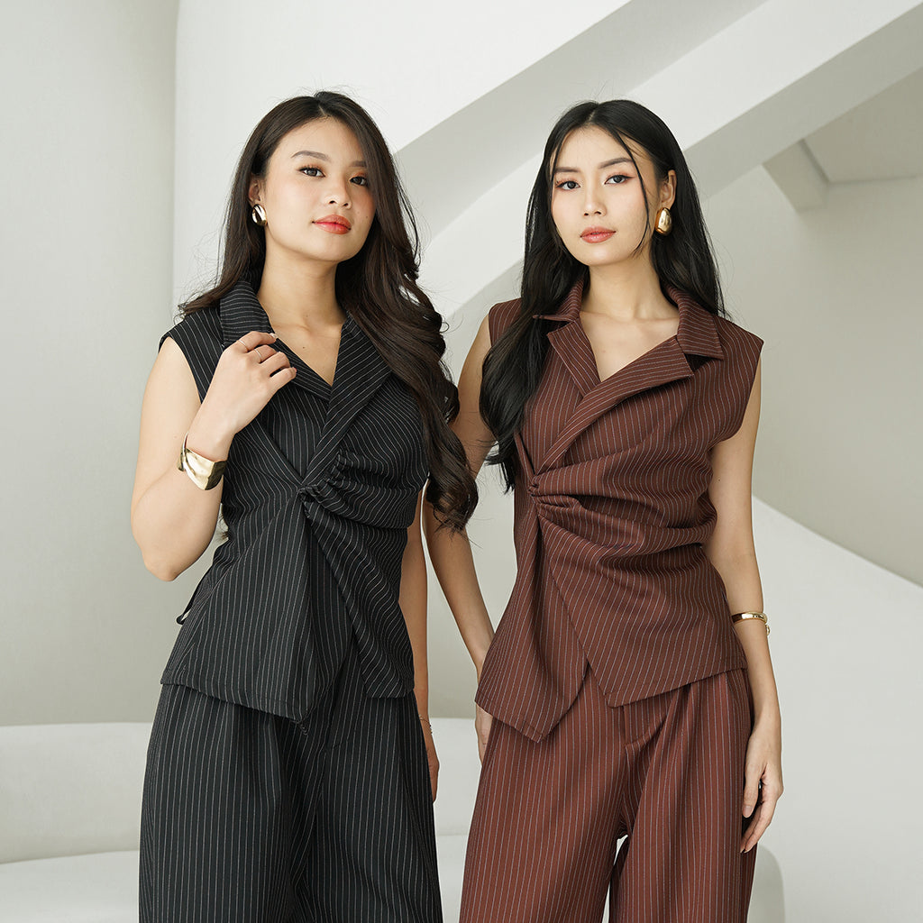 Aveline Stripe Wrap Vest