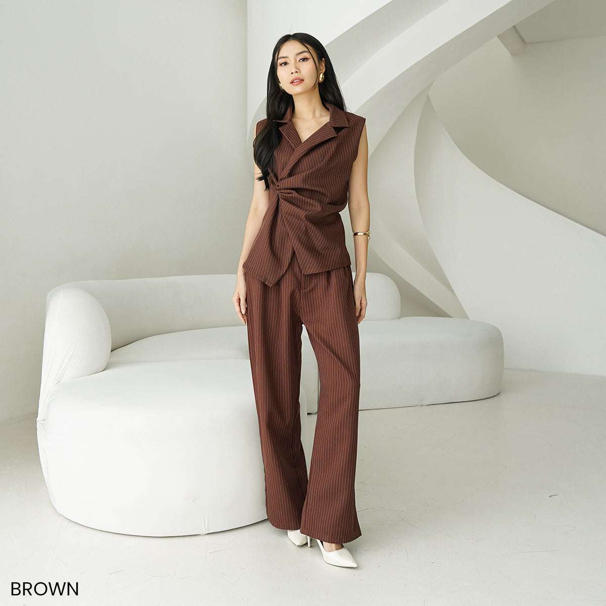 Aveline Stripe Wrap Vest