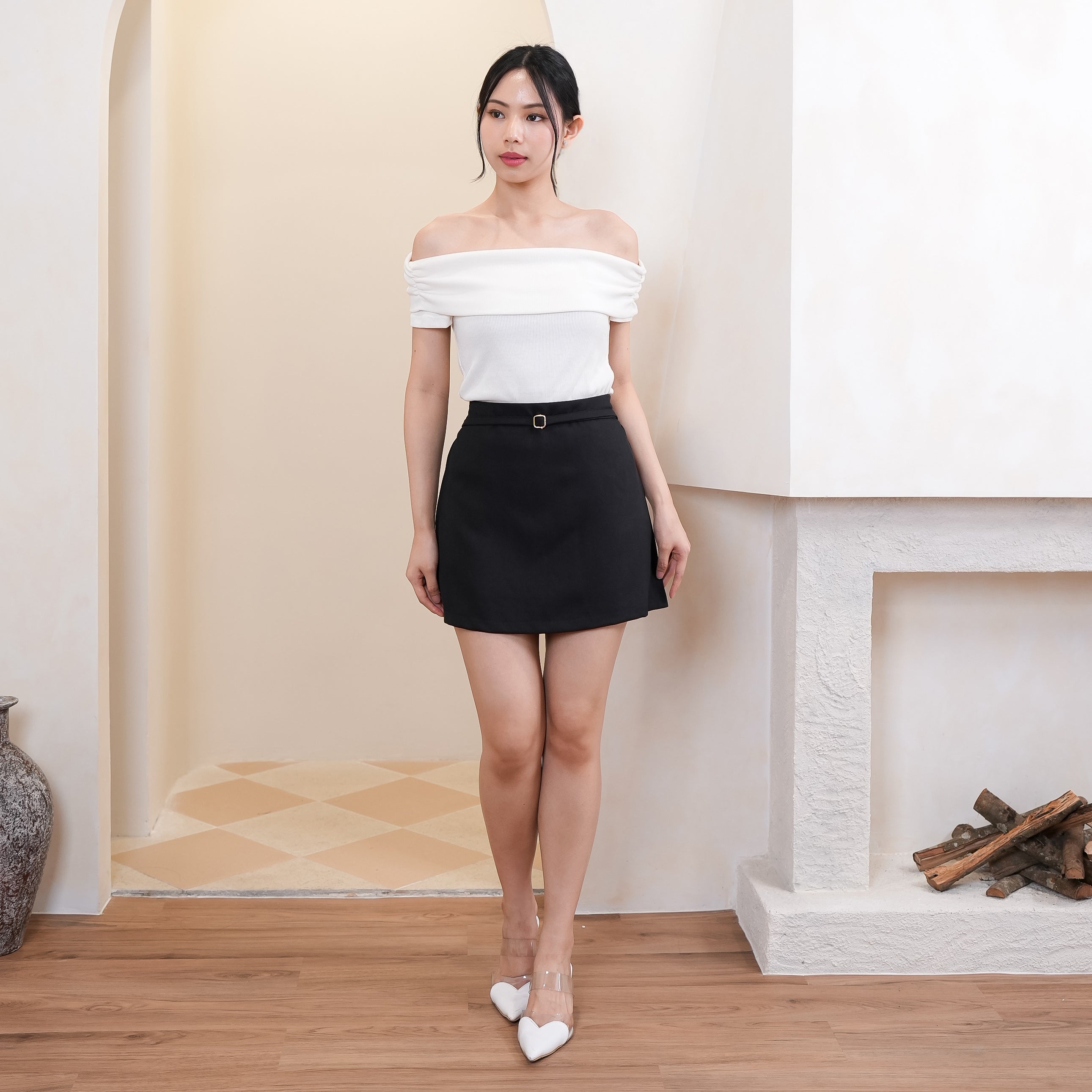 Clovira Buckle Mini Skirt