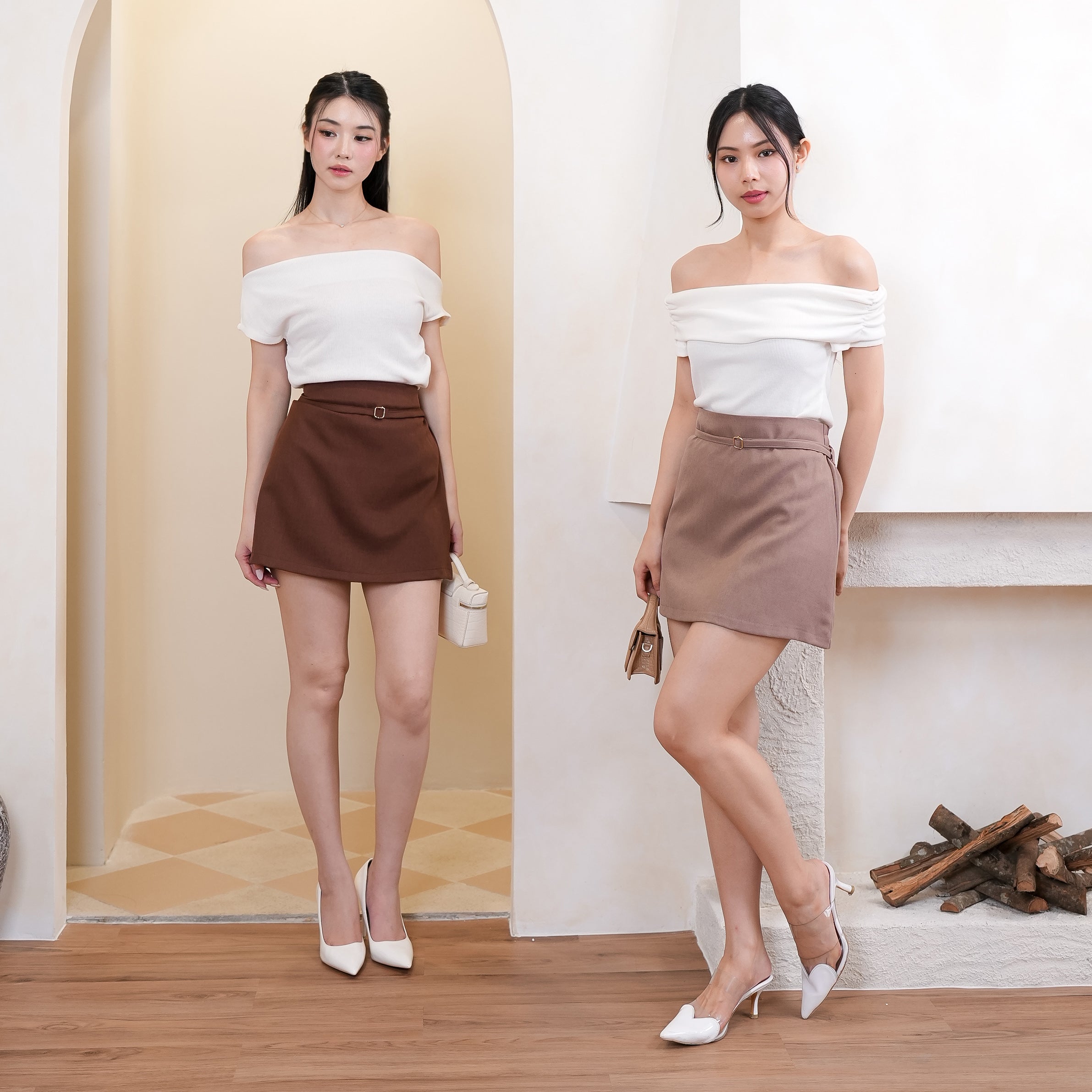 Clovira Buckle Mini Skirt