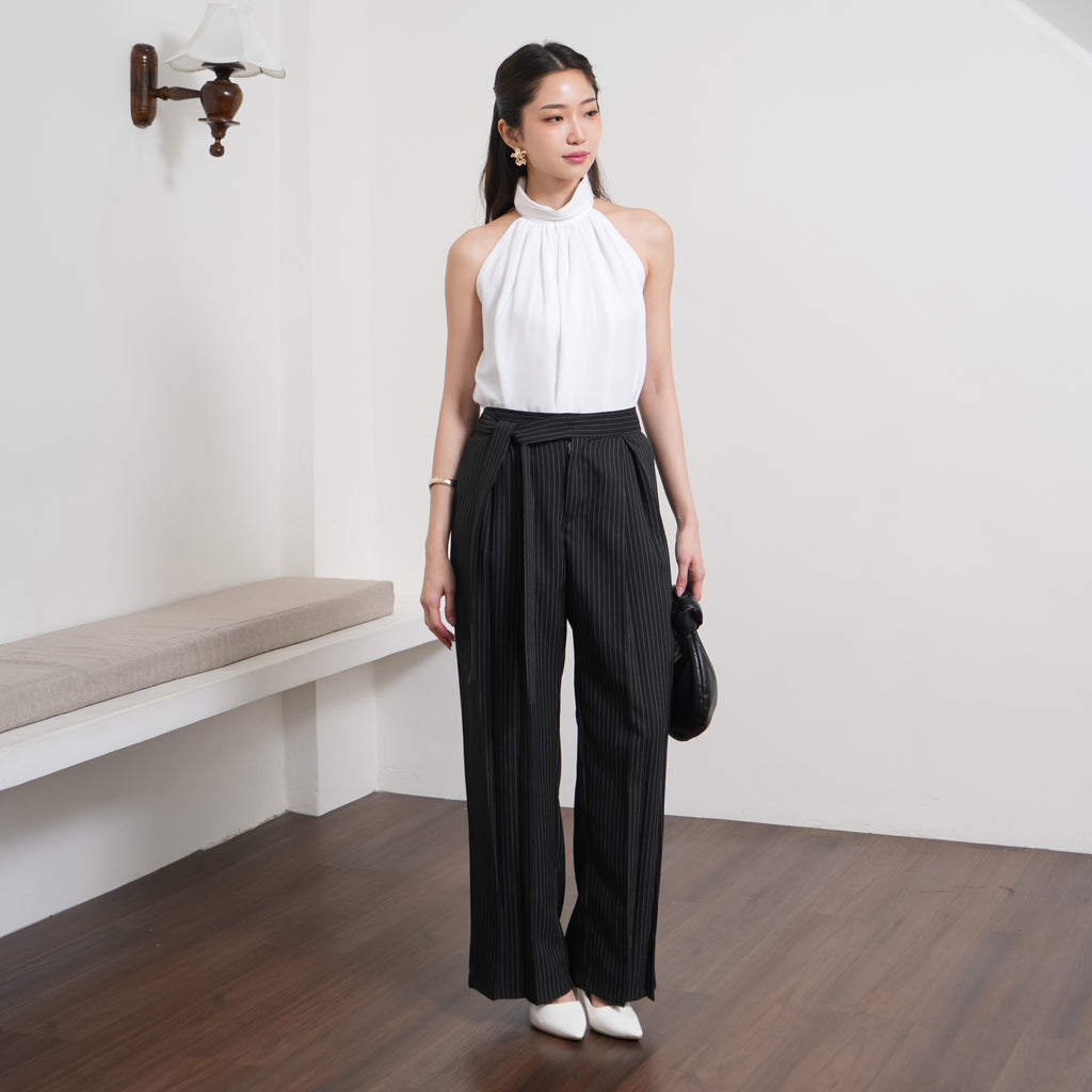 Corenne Semiwool Stripe Pants