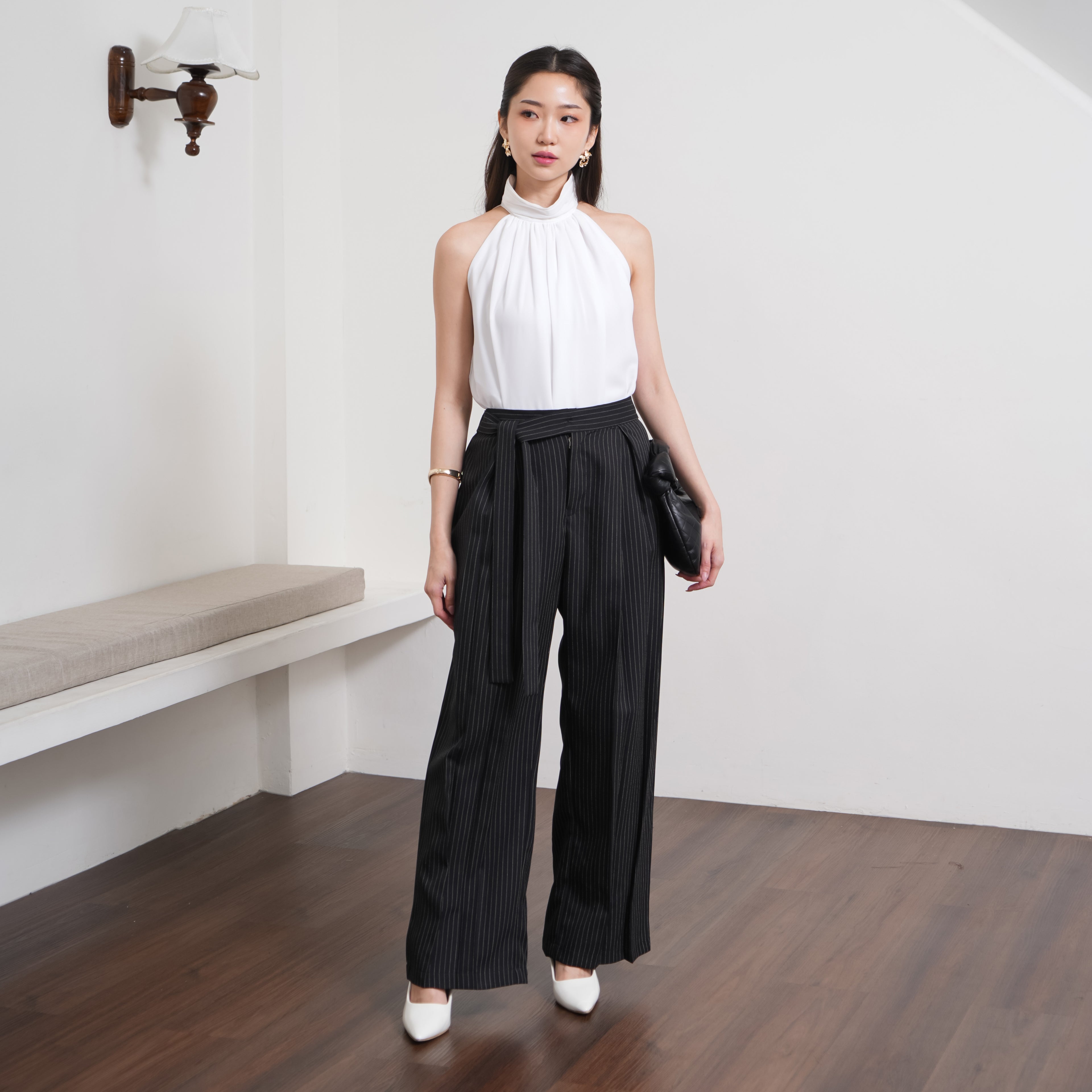 Corenne Semiwool Stripe Pants
