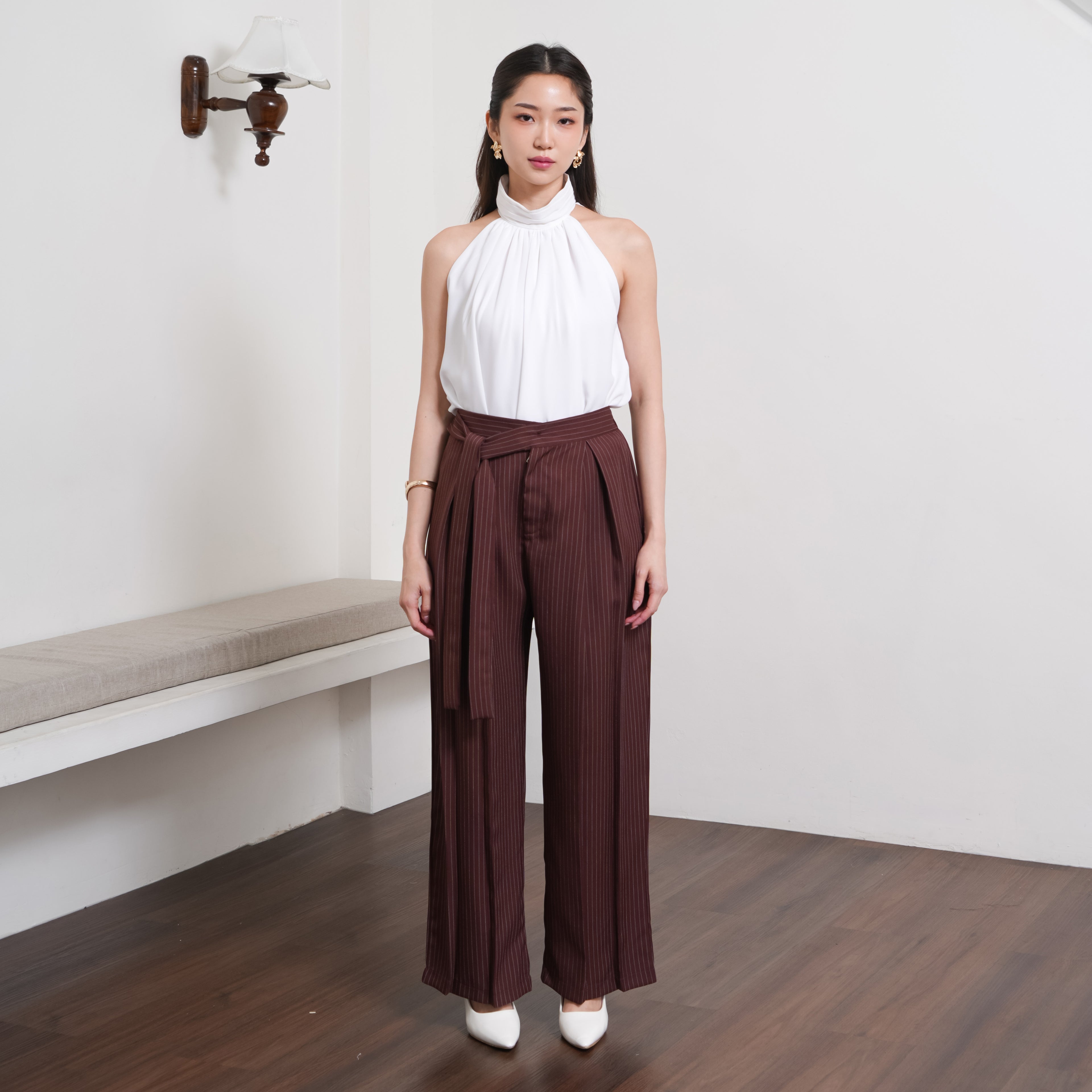 Corenne Semiwool Stripe Pants