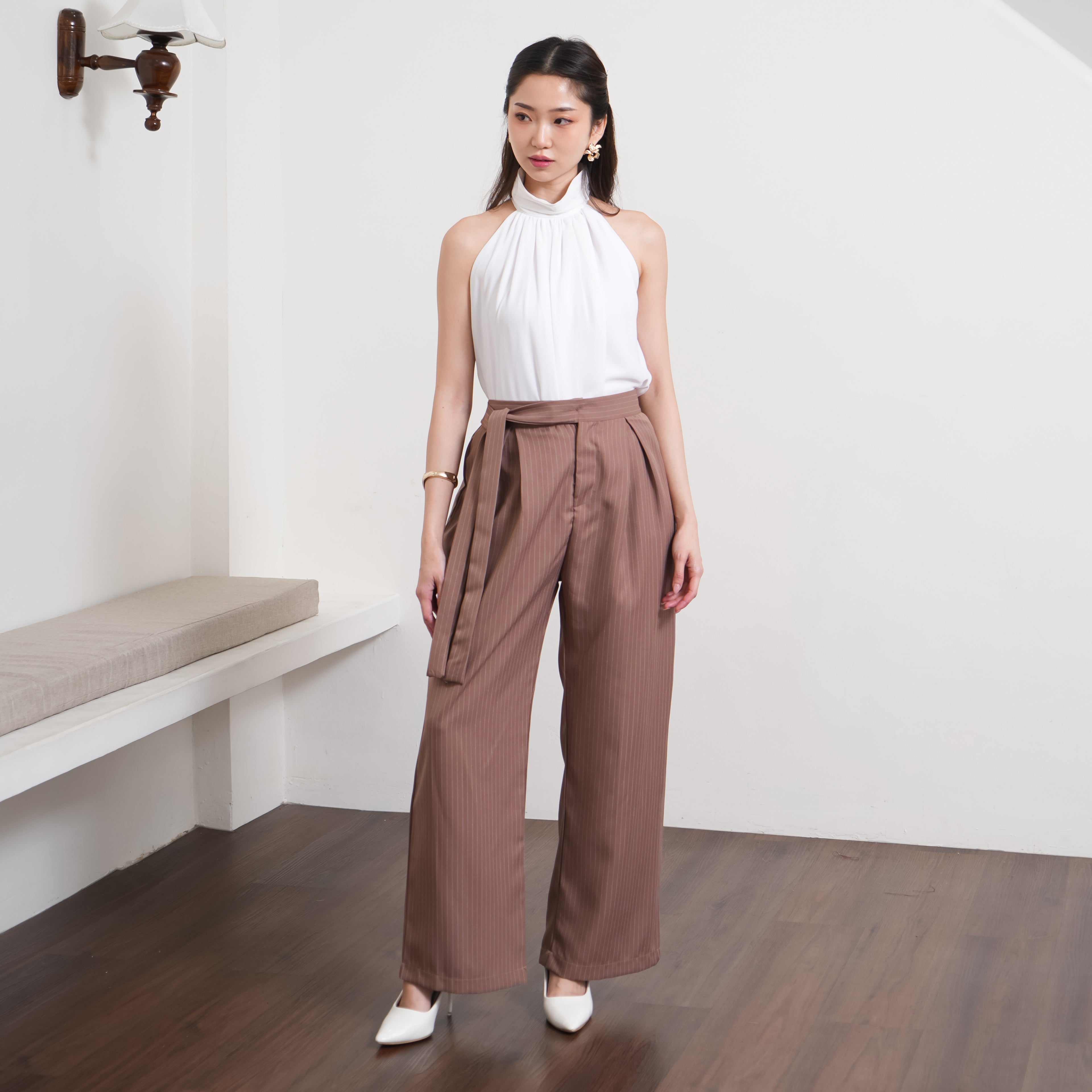 Corenne Semiwool Stripe Pants