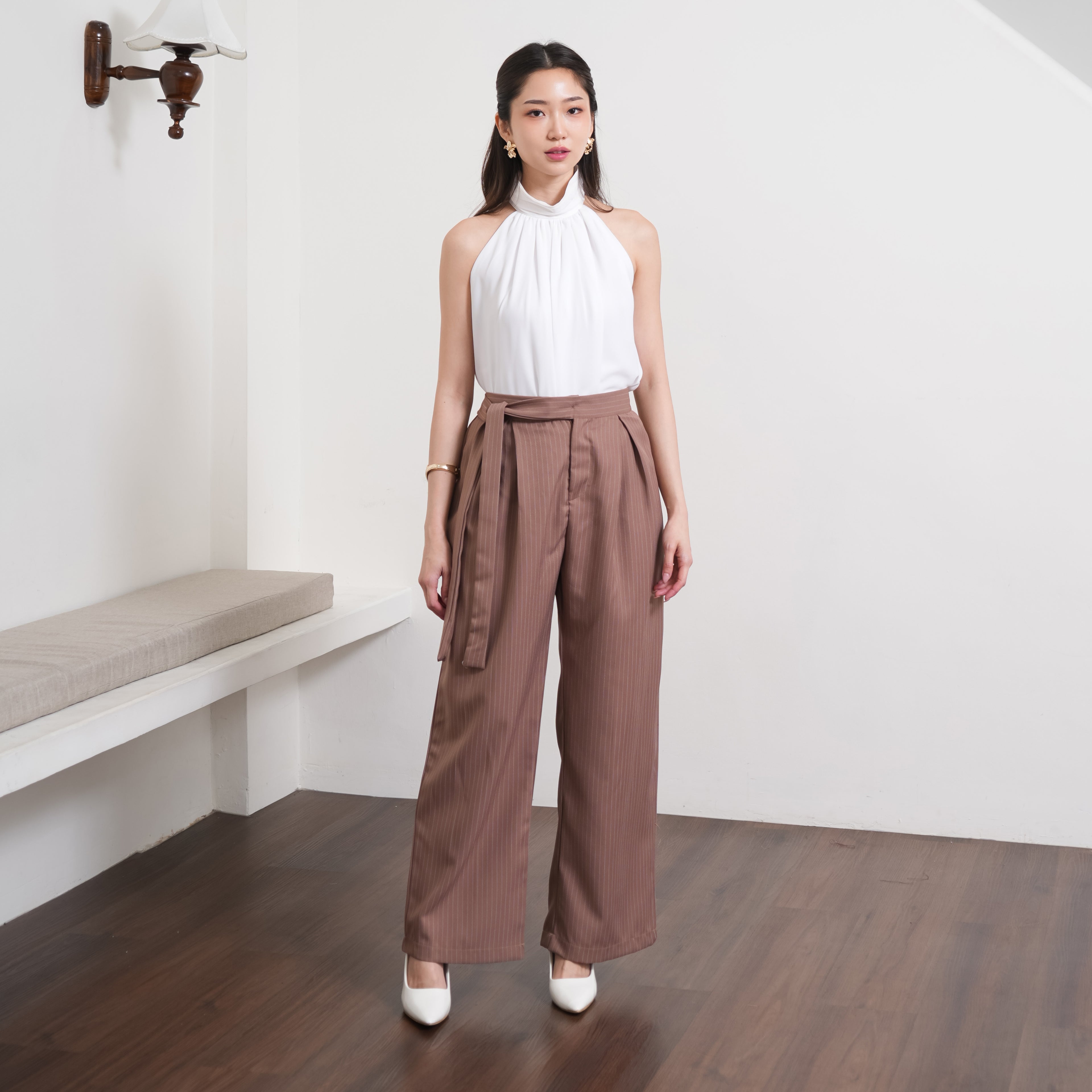 Corenne Semiwool Stripe Pants