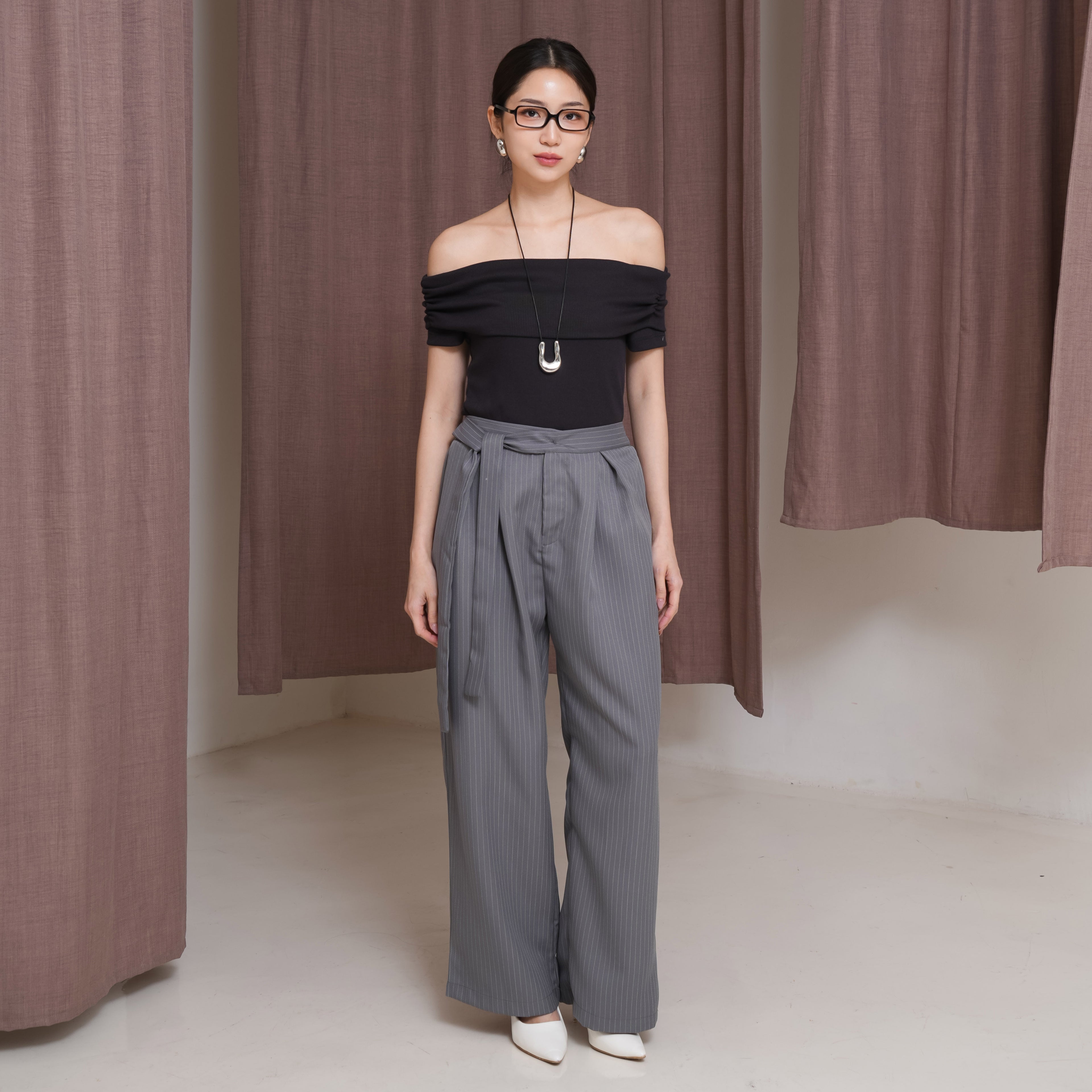 Corenne Semiwool Stripe Pants
