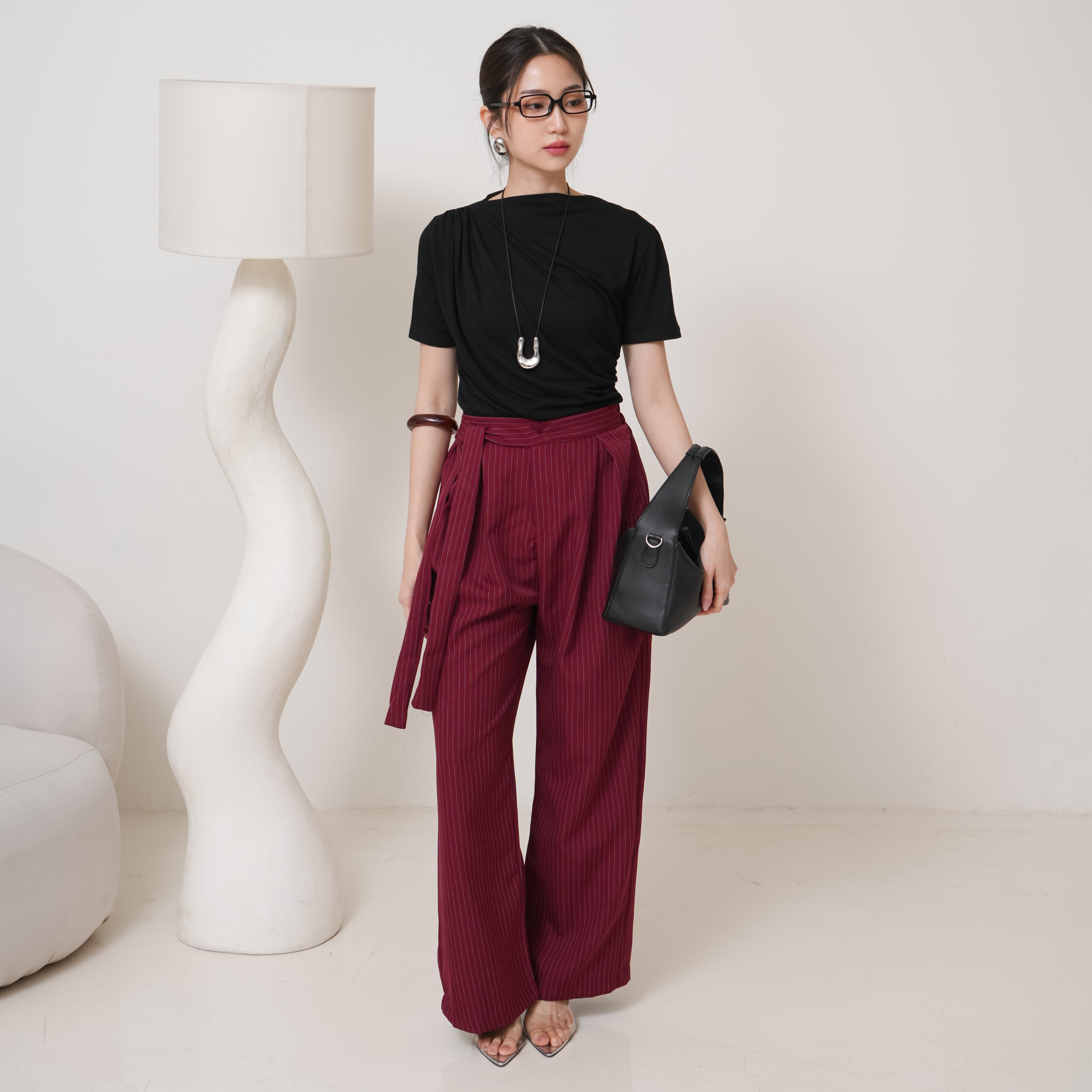 Corenne Semiwool Stripe Pants