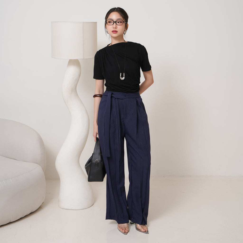 Corenne Semiwool Stripe Pants