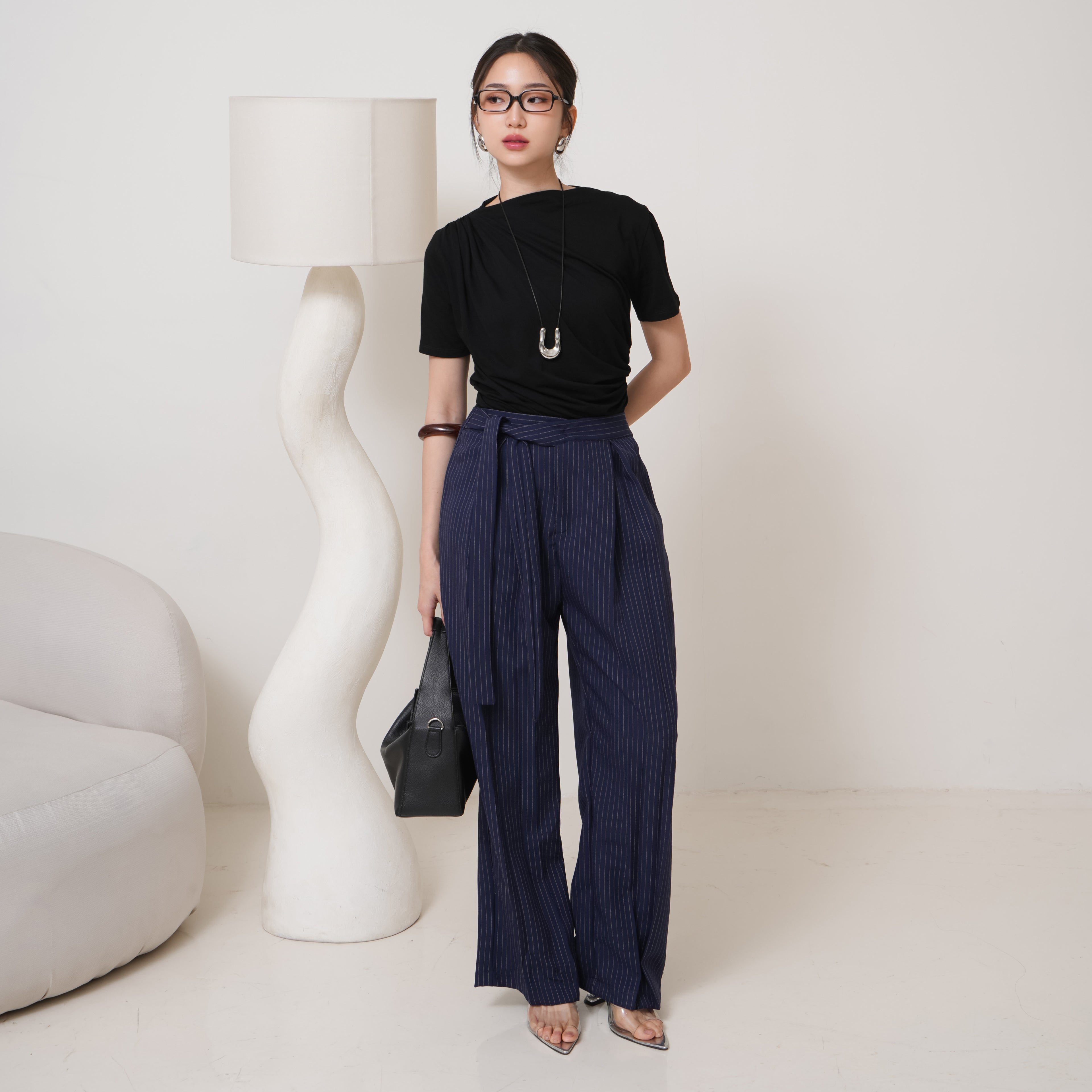 Corenne Semiwool Stripe Pants