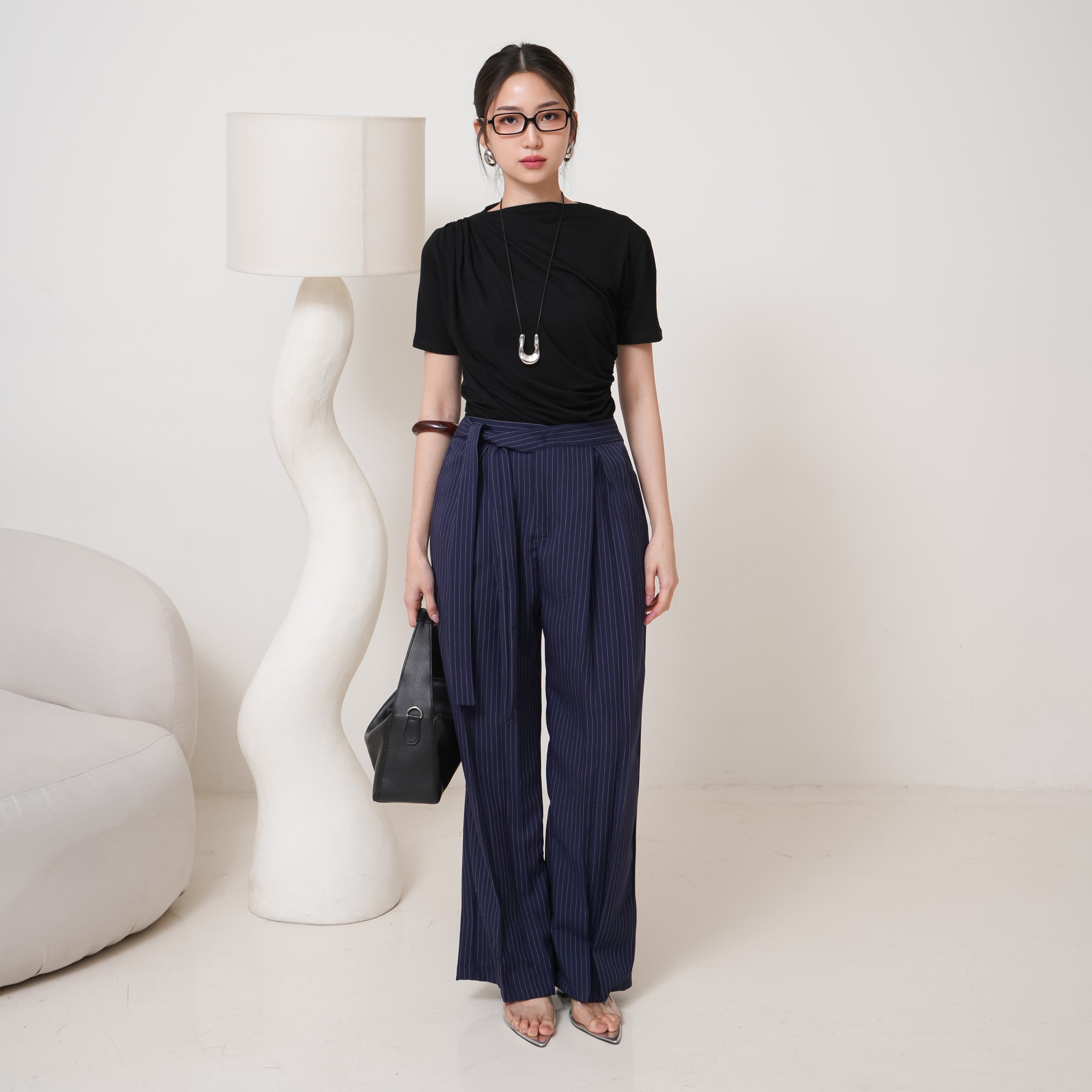Corenne Semiwool Stripe Pants