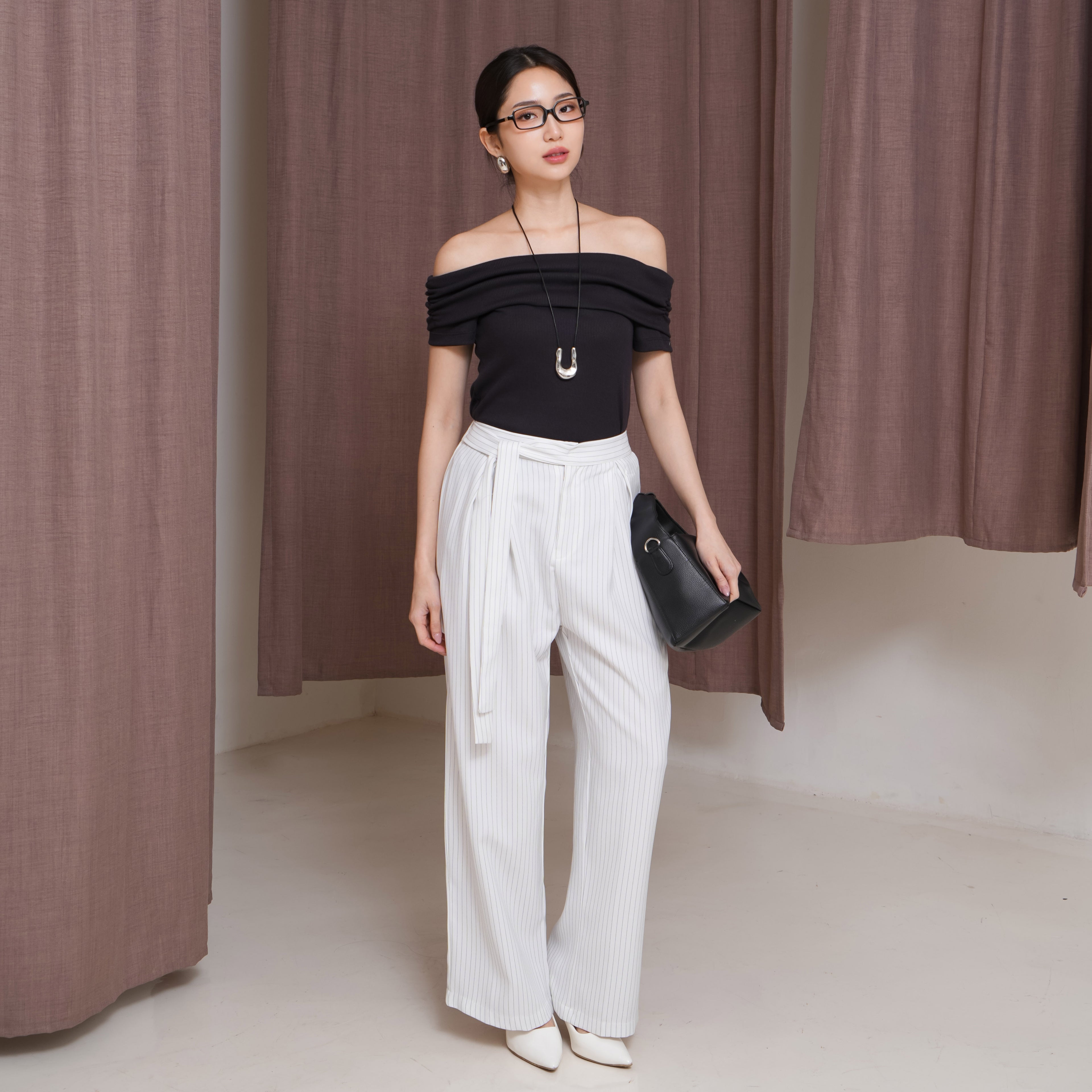 Corenne Semiwool Stripe Pants