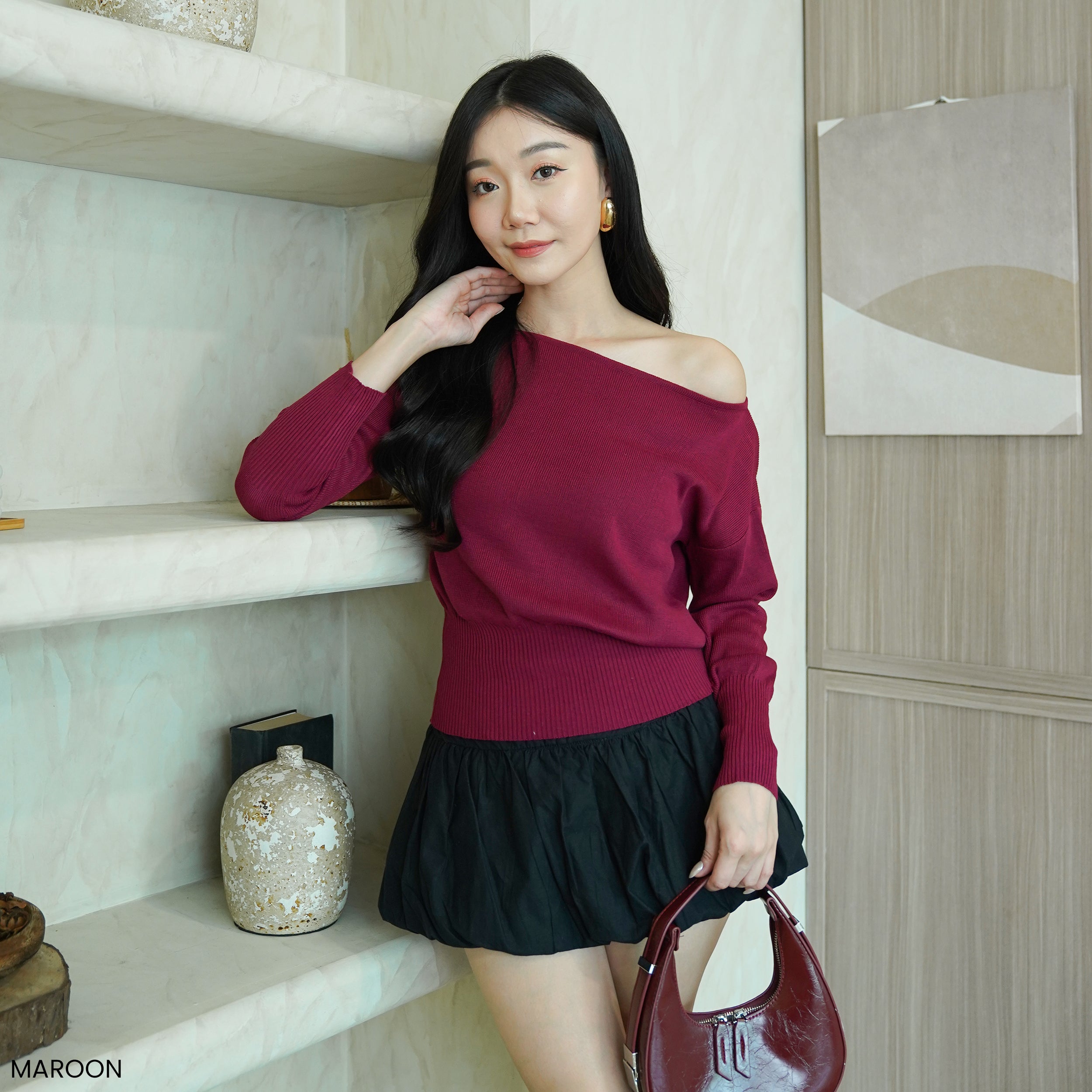 Celeste Off-Shoulder Knit Blouse