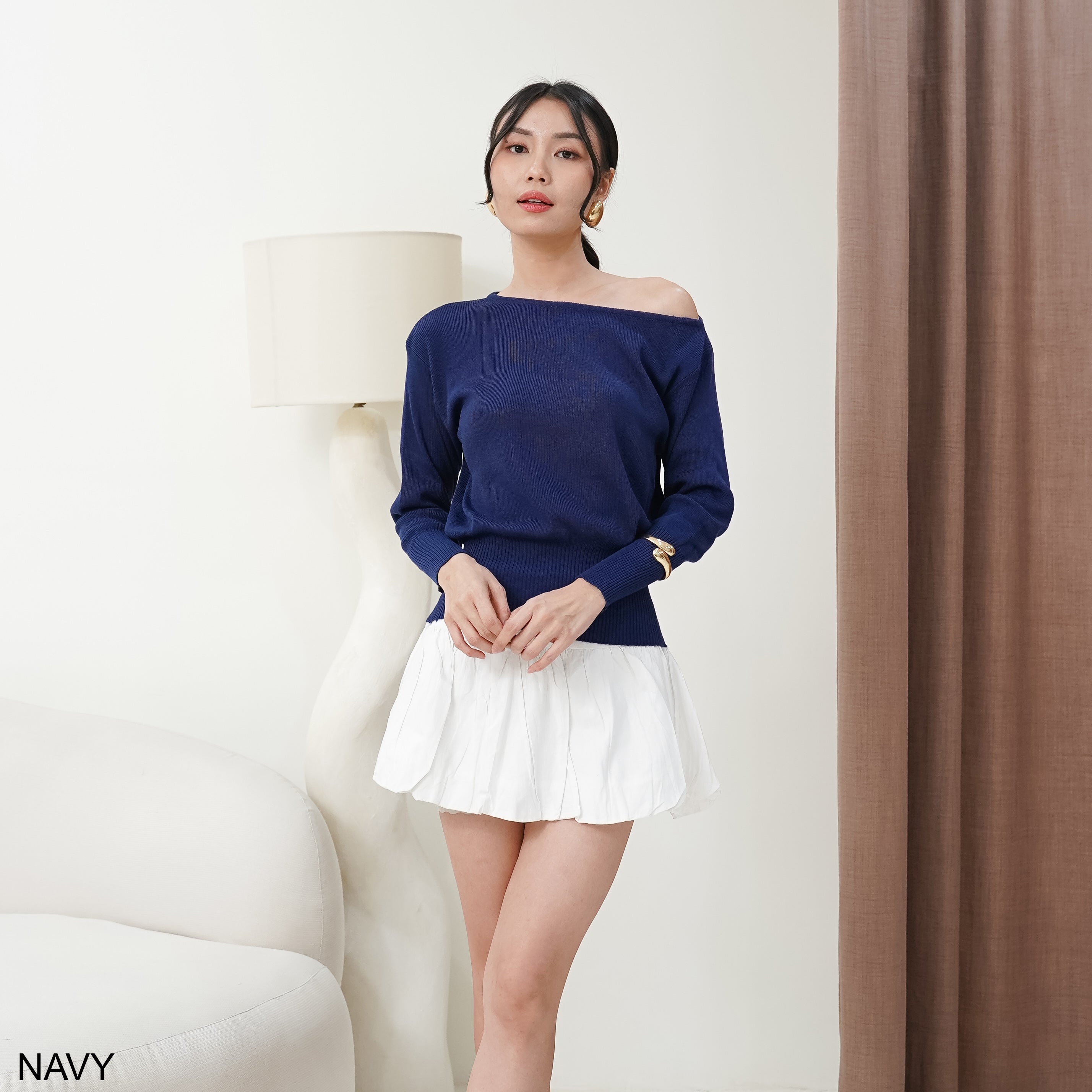 Celeste Off-Shoulder Knit Blouse