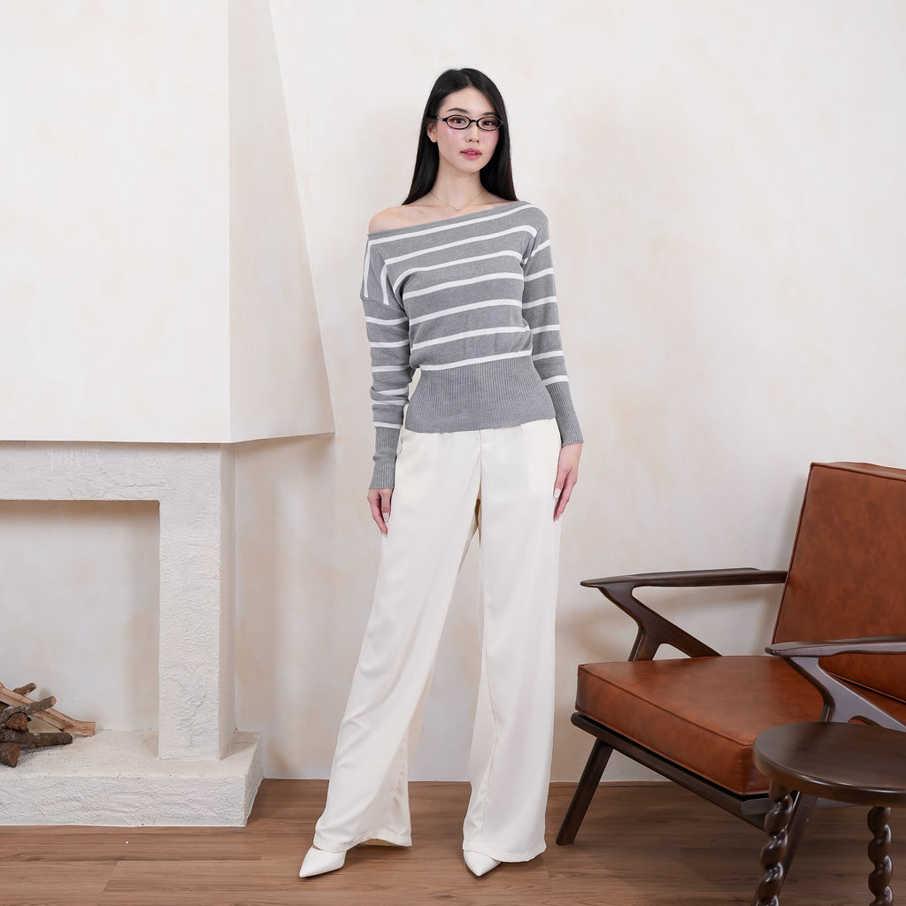 Liora Stripe Off-Shoulder Knit