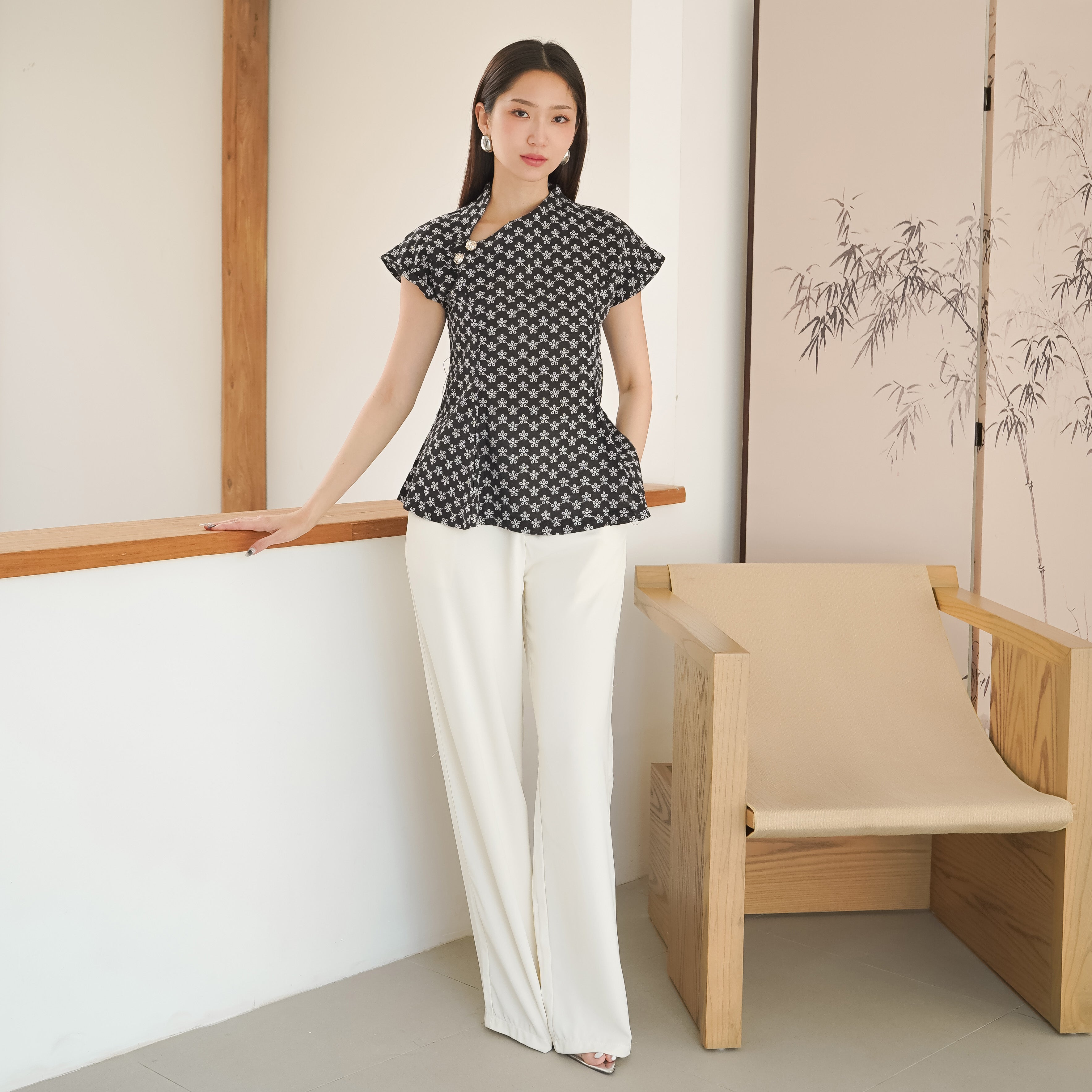 Vireya Embroidered Cotton Blouse