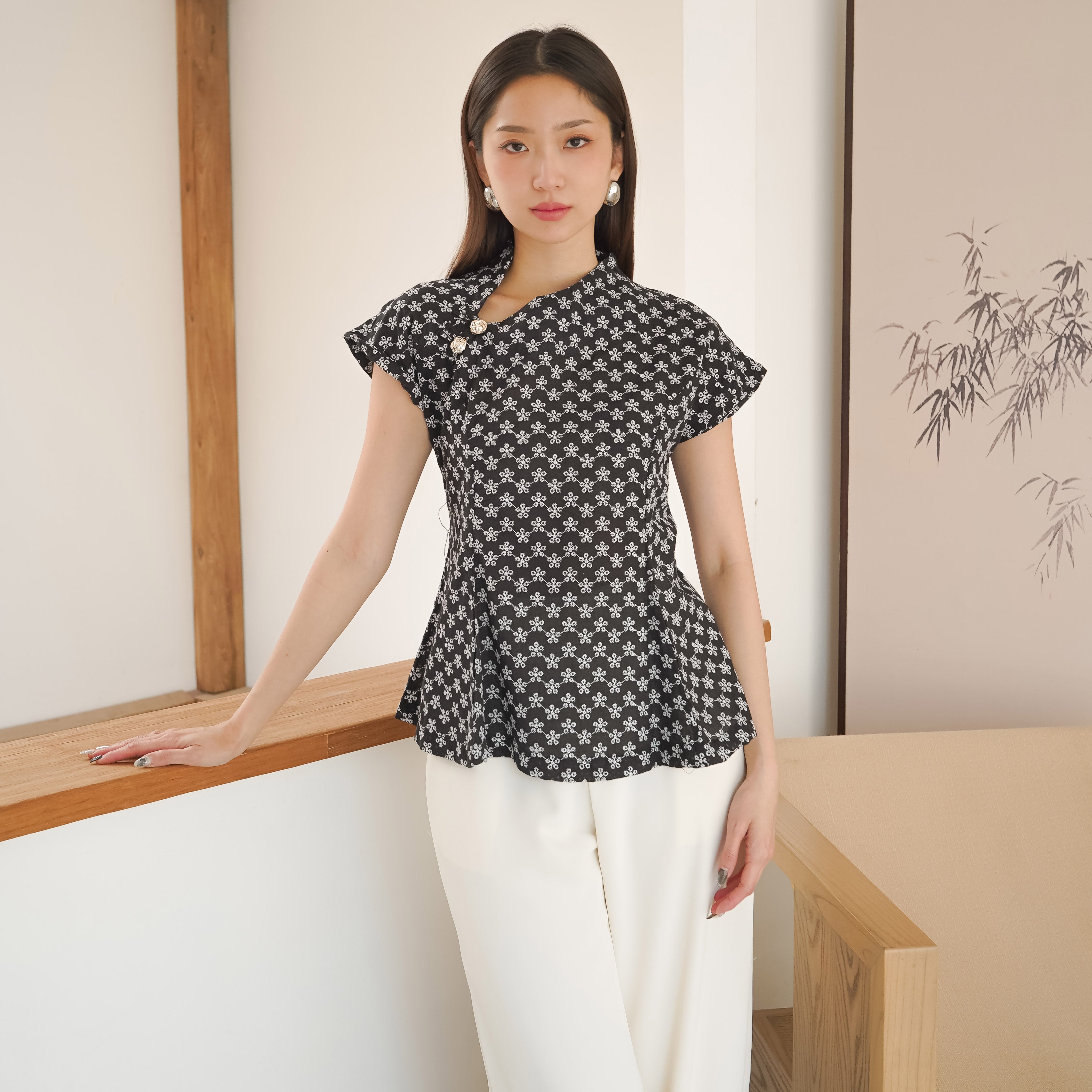 Vireya Embroidered Cotton Blouse