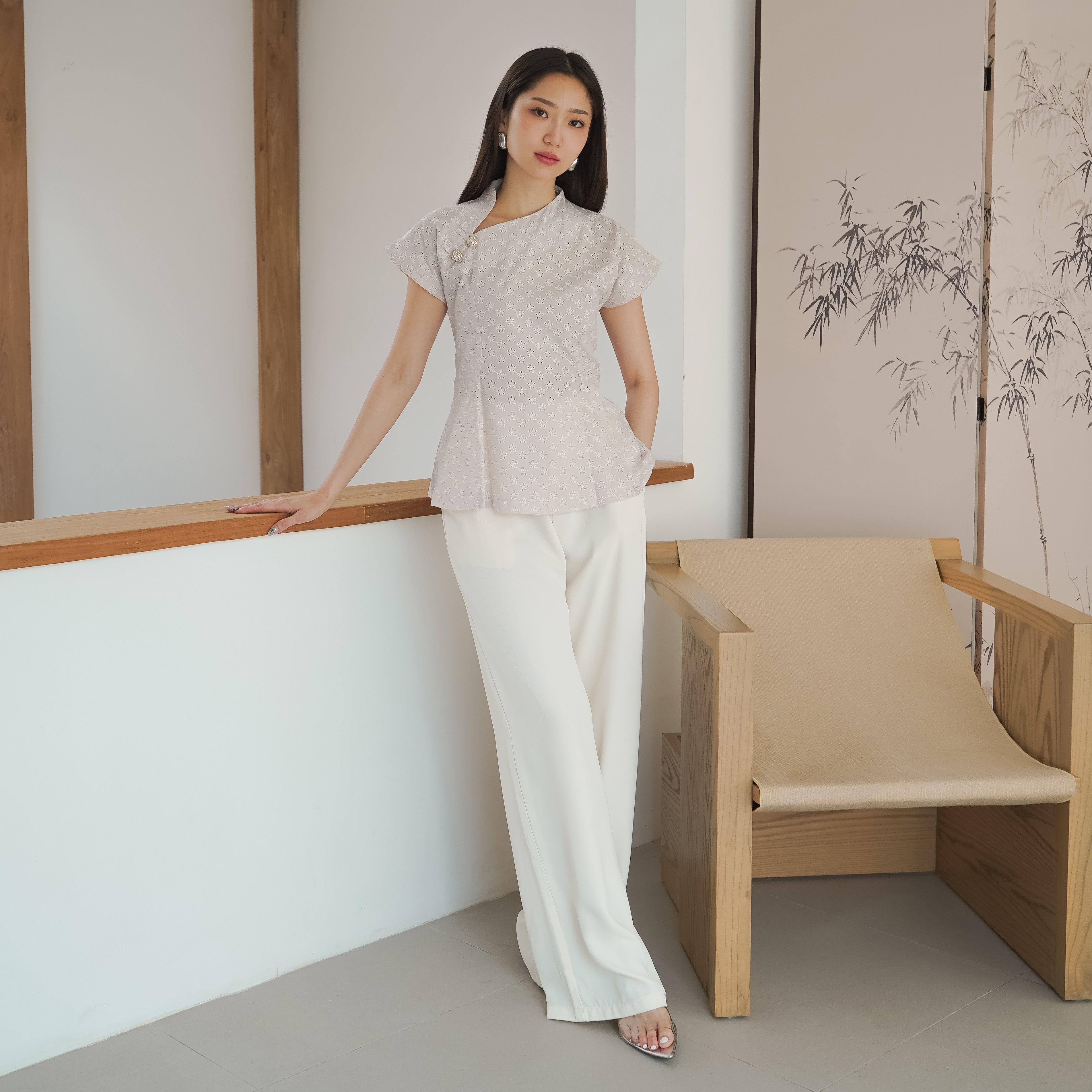 Vireya Embroidered Cotton Blouse
