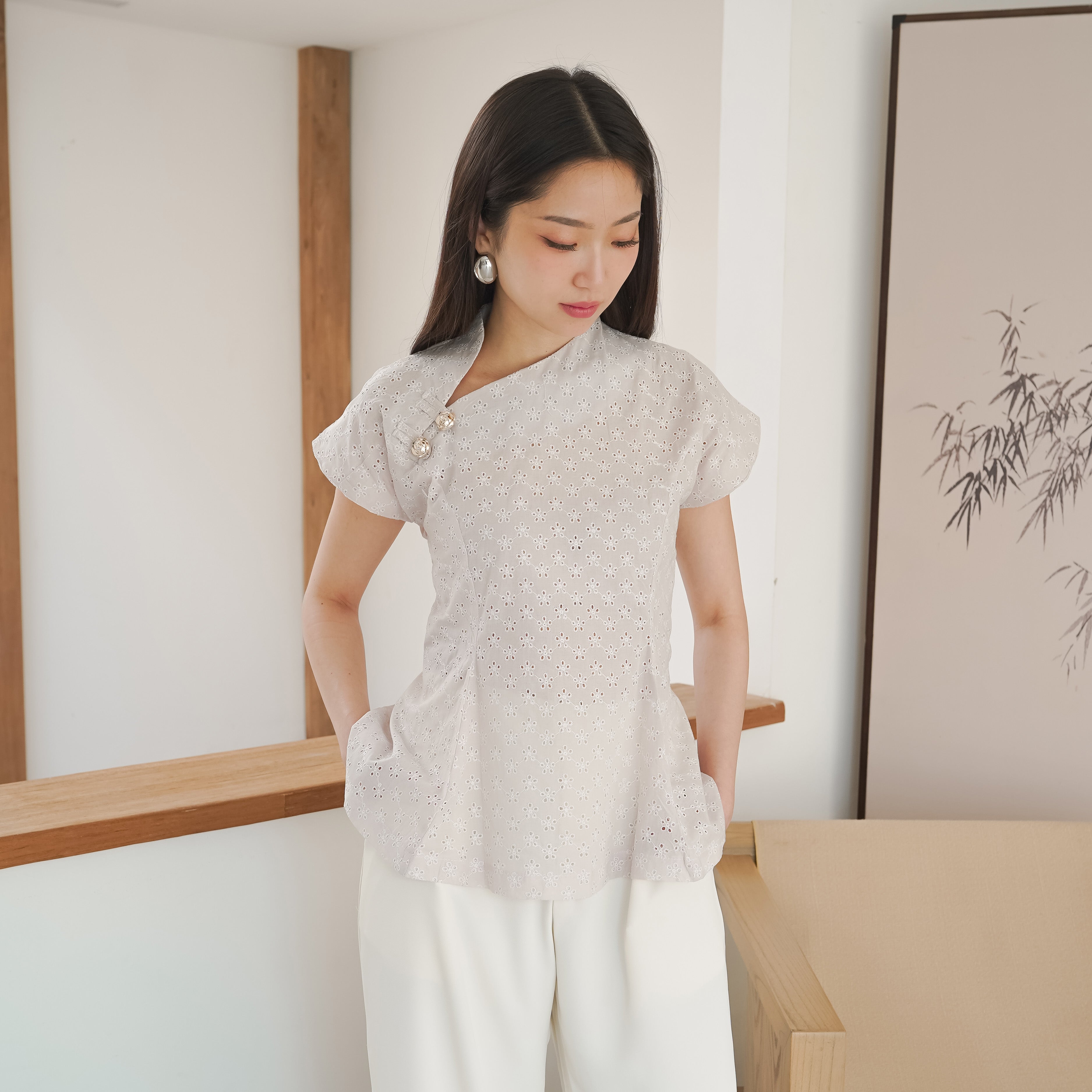 Vireya Embroidered Cotton Blouse