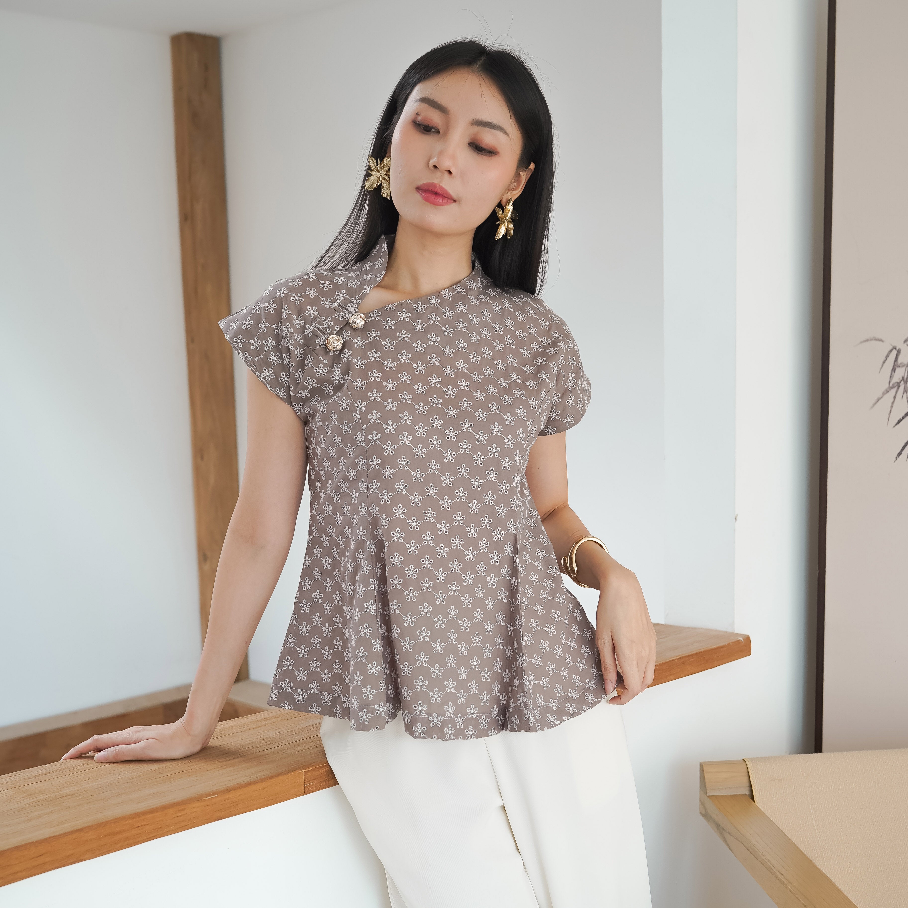 Vireya Embroidered Cotton Blouse
